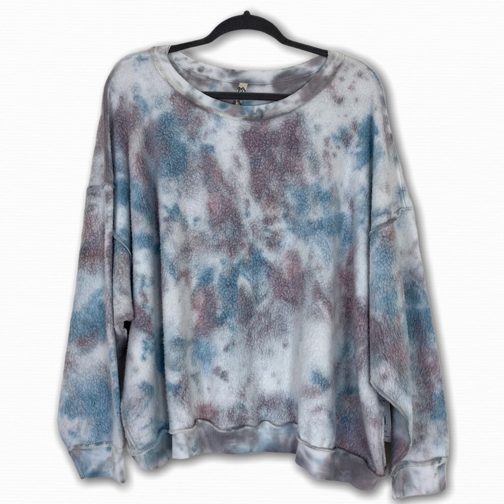 Free People Kelly Washed Tie Dye PJ Set in Ocean - Picture 4 of 8